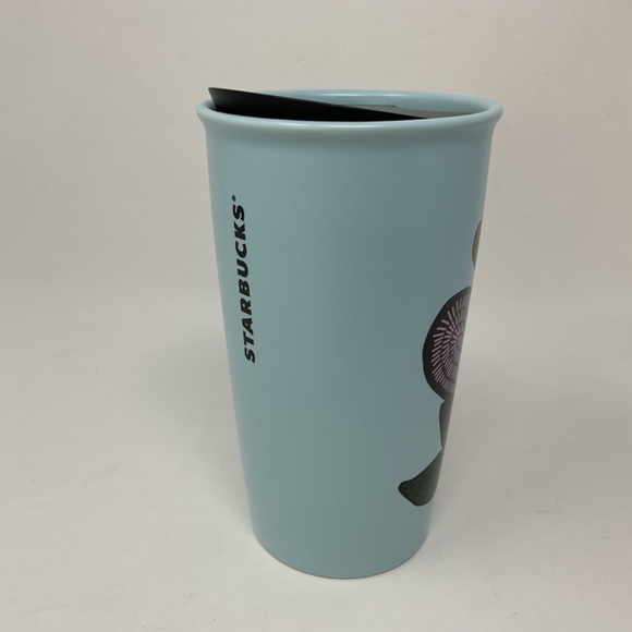 Starbucks 2019 Love Valentine Stitch Blue 12oz Ceramic Coffee Tumbler - Picture 3 of 9